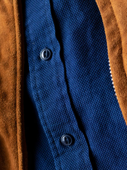 SH2308 Cotton Shirt - Indigo Basketweave
