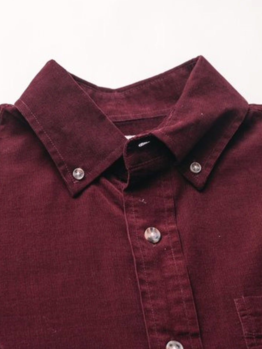 SH2415 Pinwale Corduroy Shirt - Burgundy