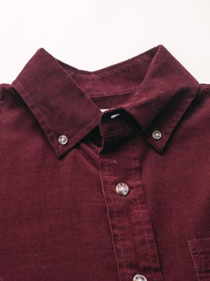SH2415 Pinwale Corduroy Shirt - Burgundy