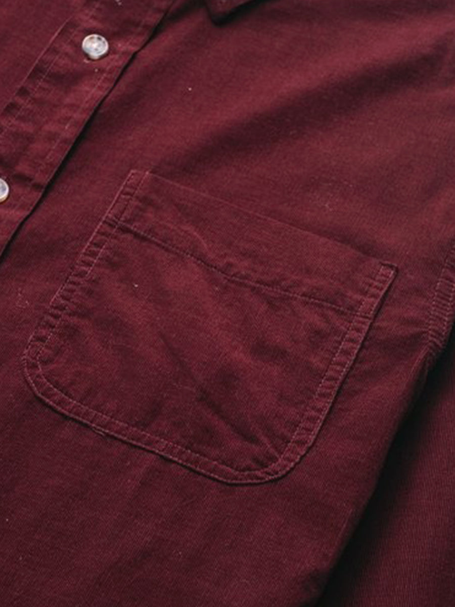 SH2415 Pinwale Corduroy Shirt - Burgundy