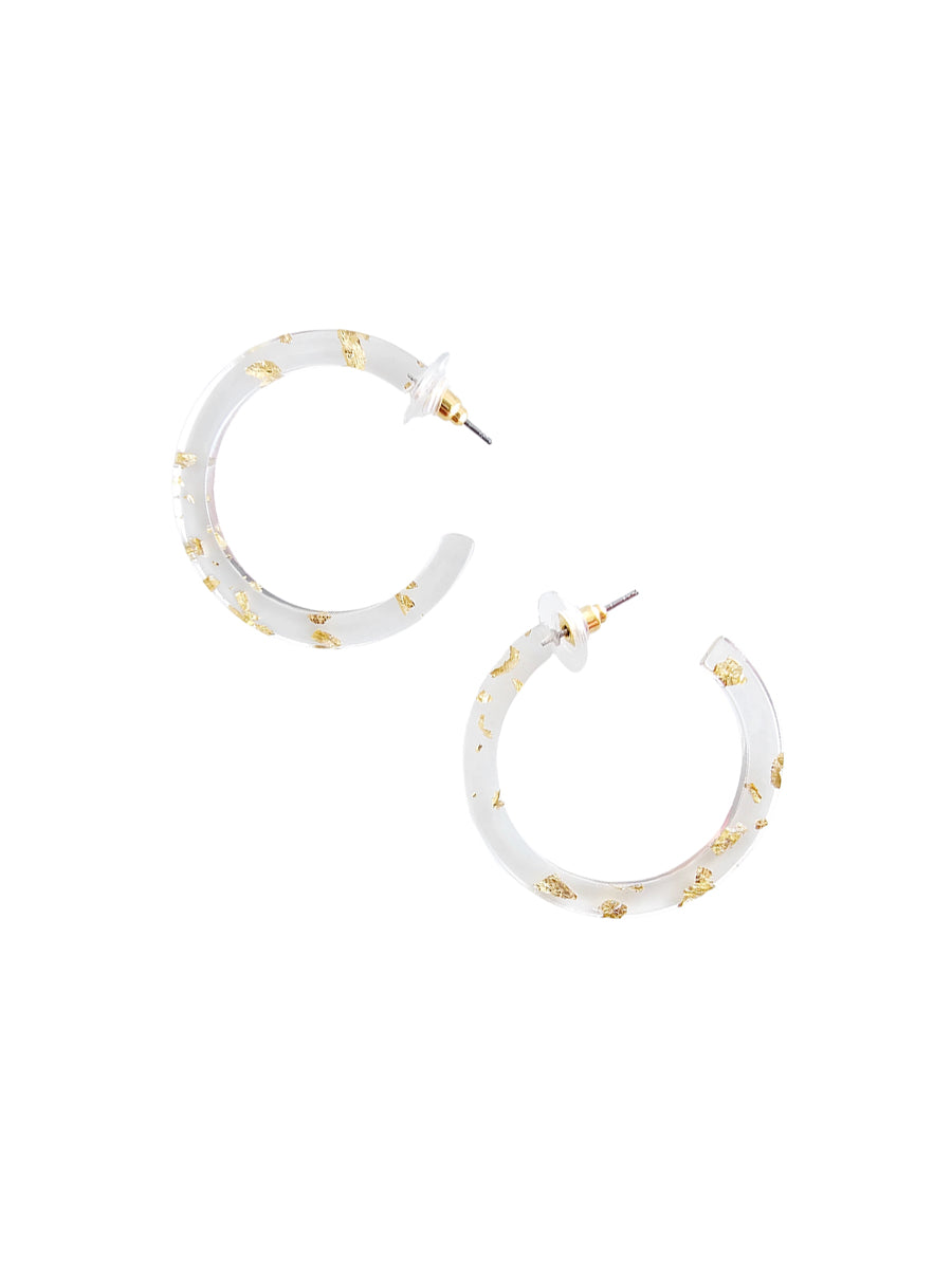 Cameron Midi Hoops - Gold Foil