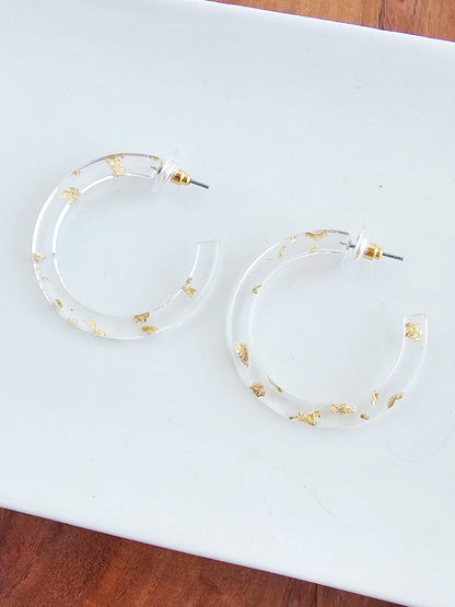 Cameron Midi Hoops - Gold Foil