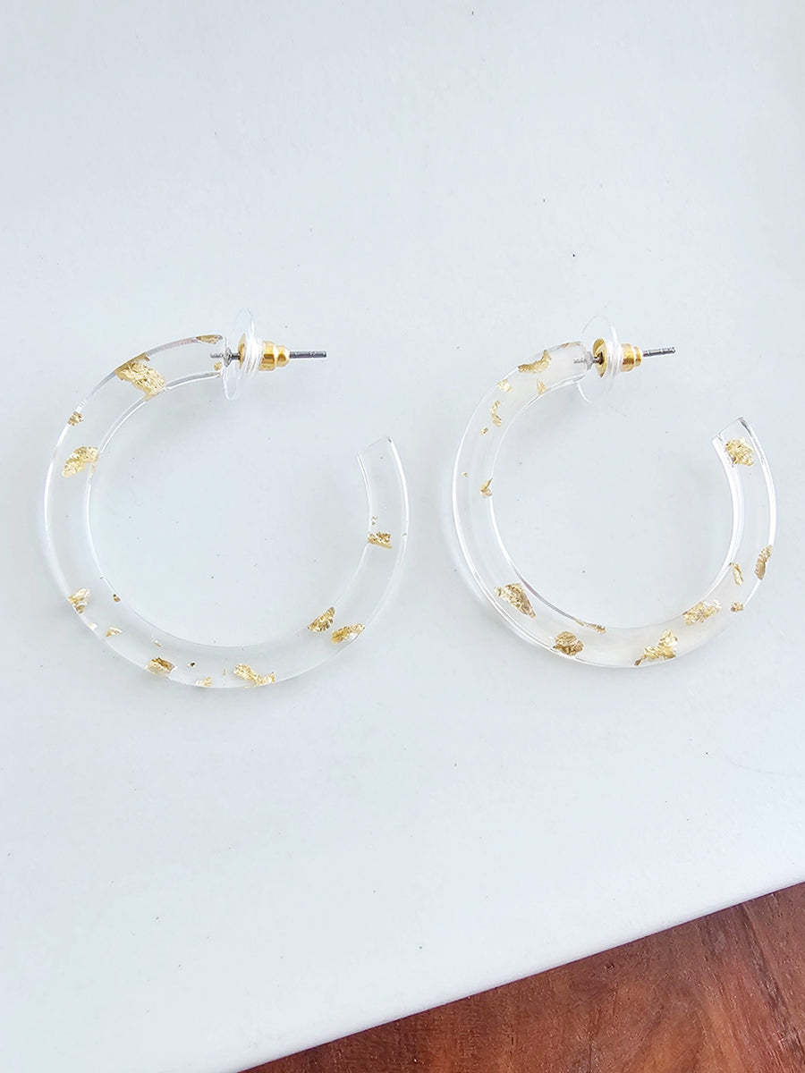 Cameron Midi Hoops - Gold Foil