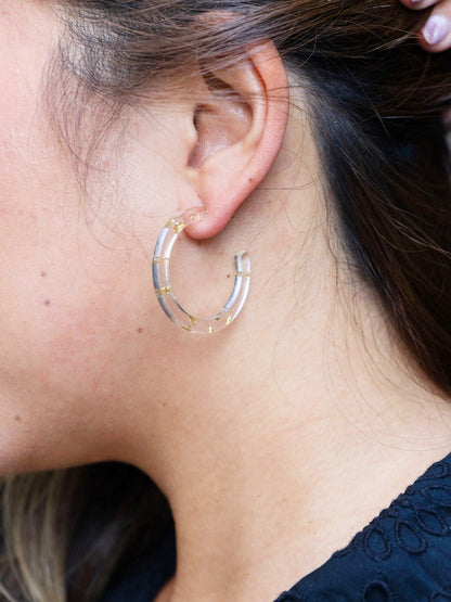 Cameron Midi Hoops - Gold Foil