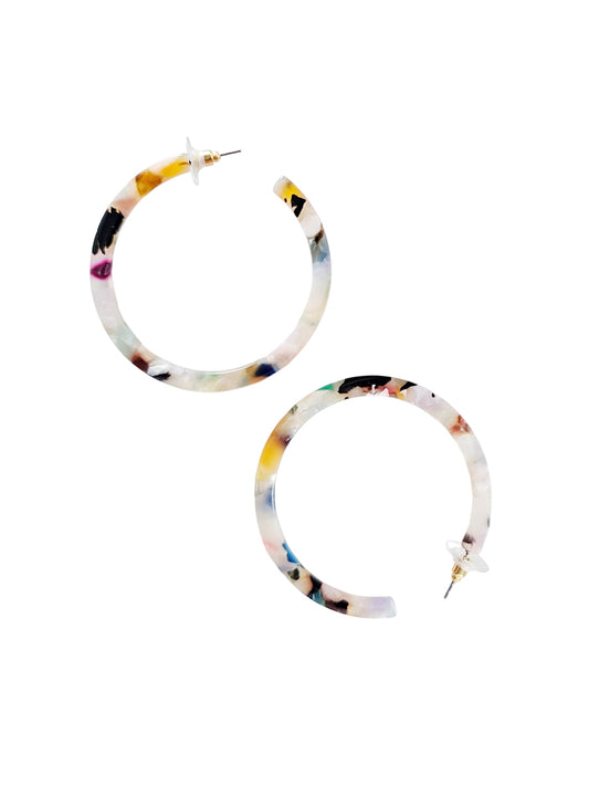 Cameron Large Hoops - Confetti Multi