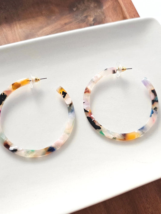 Cameron Large Hoops - Confetti Multi