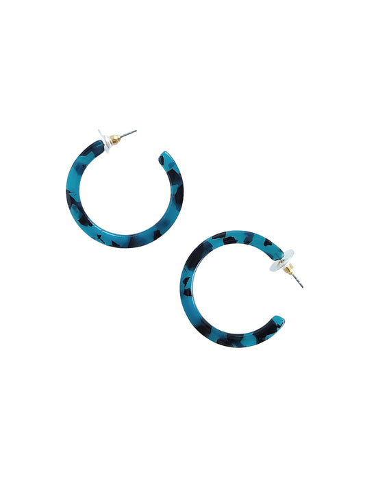Cameron Midi Hoops - Blue Tortoise
