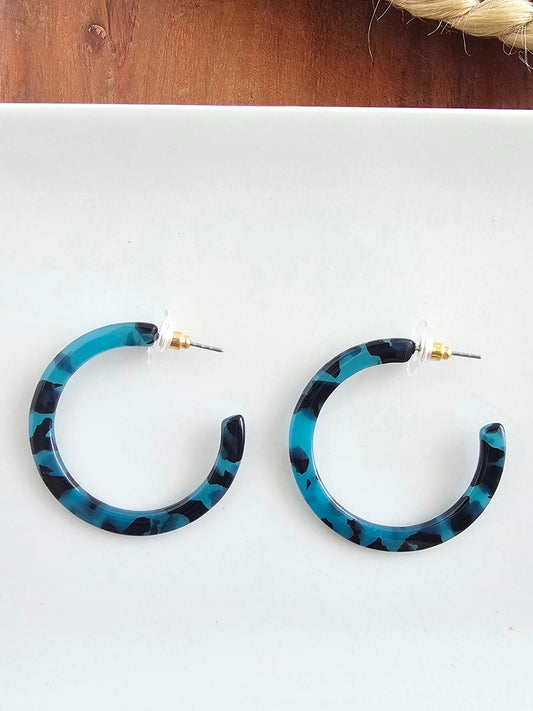 Cameron Midi Hoops - Blue Tortoise