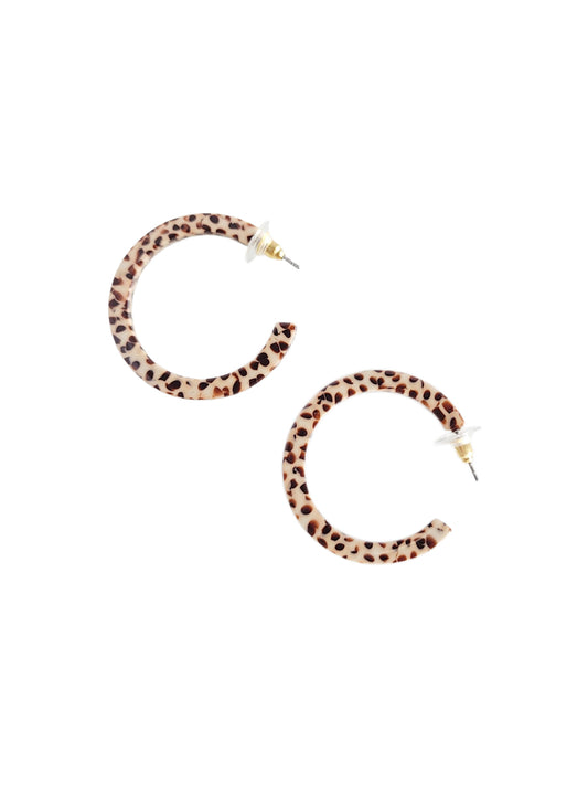 Cameron Midi Hoops - Brown Dot