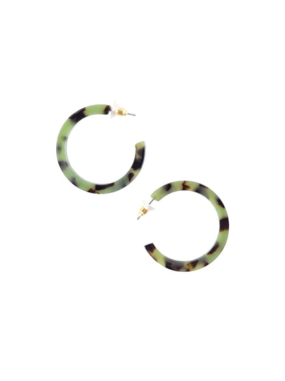 Cameron Midi Hoops - Green Tortoise