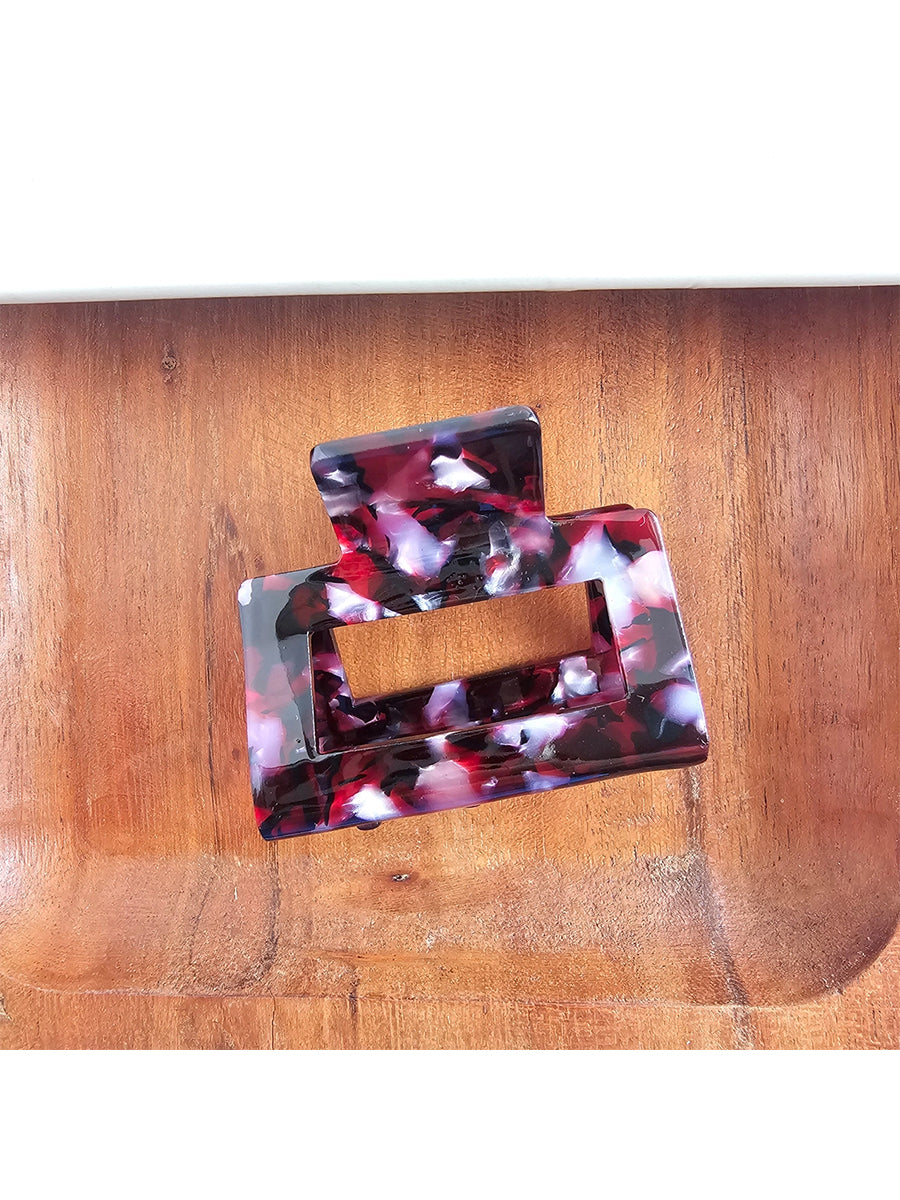Carly Hair Claw - Burgundy Multi
