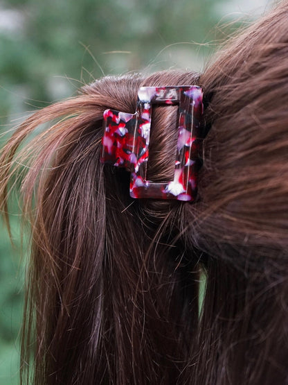 Carly Hair Claw - Burgundy Multi