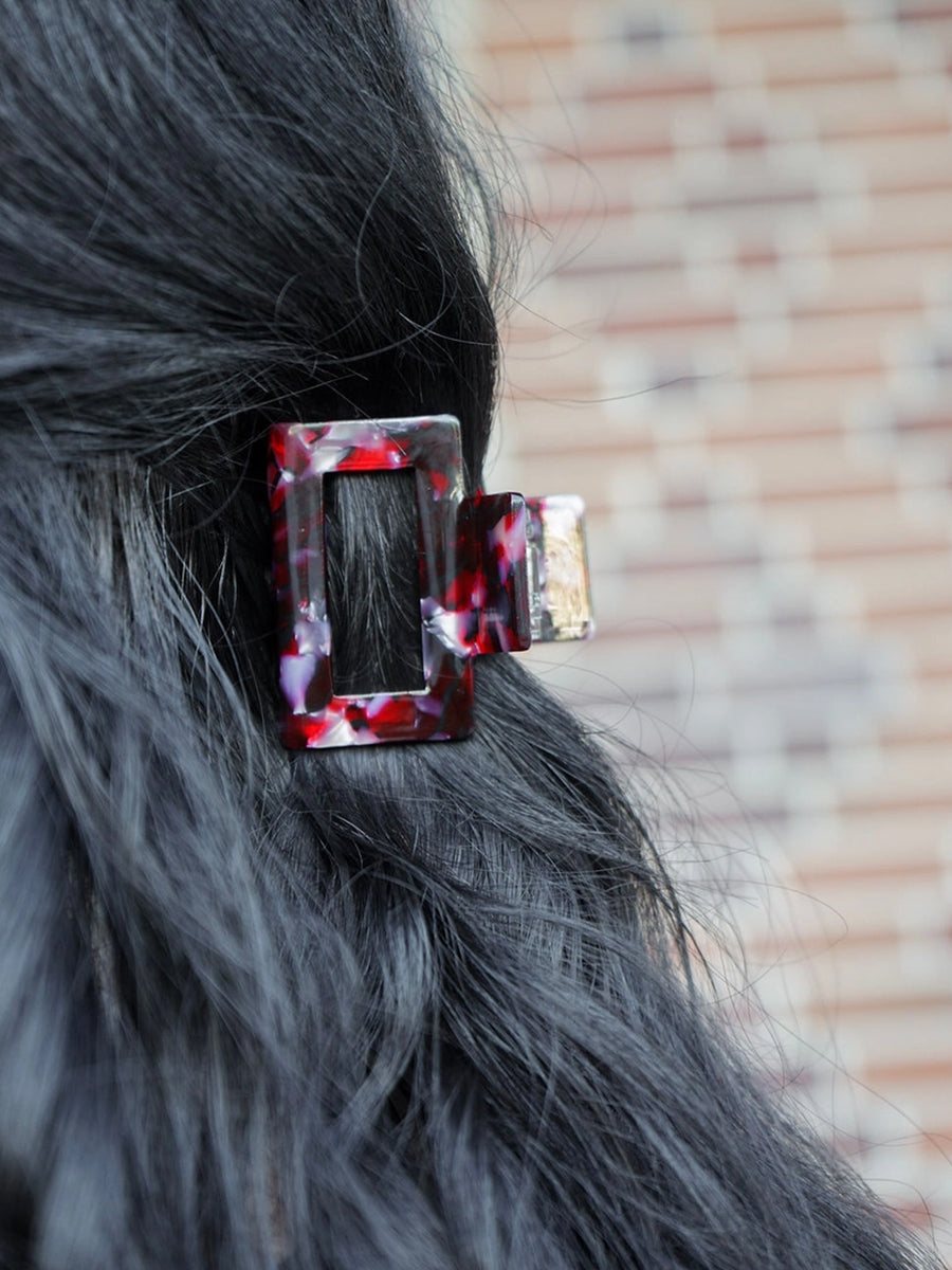 Carly Hair Claw - Burgundy Multi