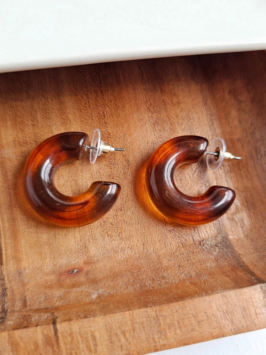 Chloe Chunky Hoops - Amber