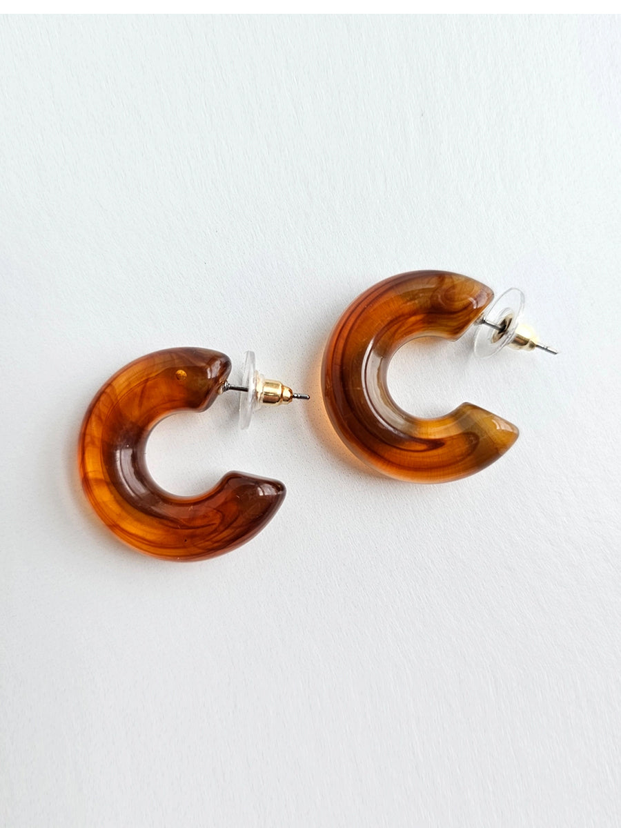 Chloe Chunky Hoops - Amber