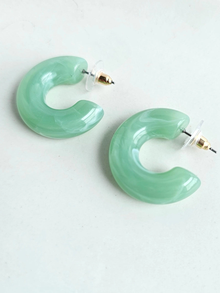 Chloe Chunky Hoops - Sage
