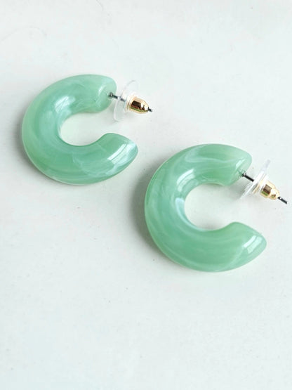 Chloe Chunky Hoops - Sage