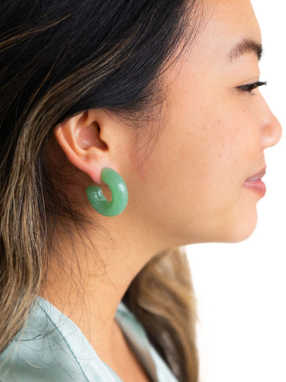 Chloe Chunky Hoops - Sage
