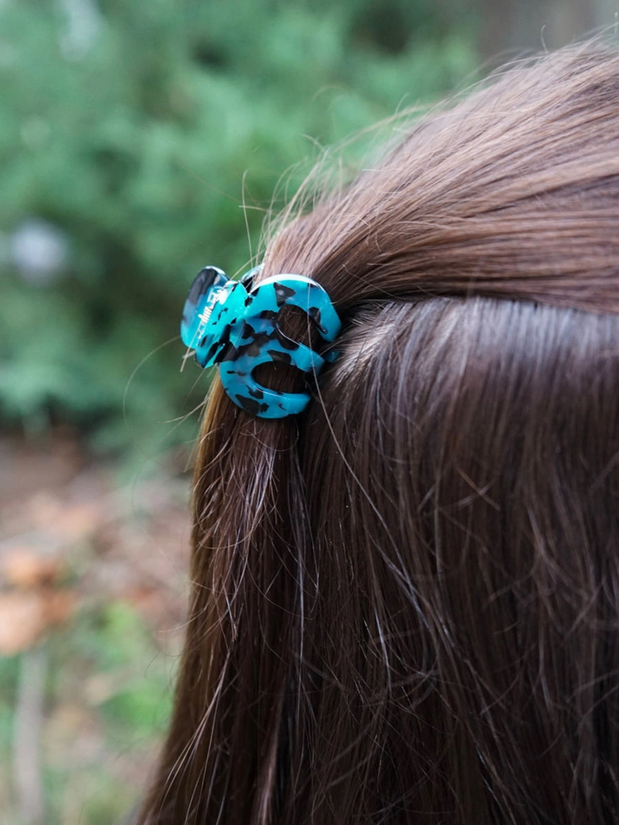 Claire Mini Hair Claw - Blue Tortoise