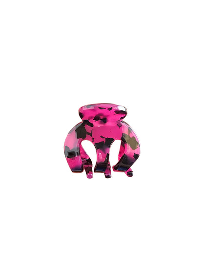 Claire Mini Hair Claw - Fuschia Tortoise