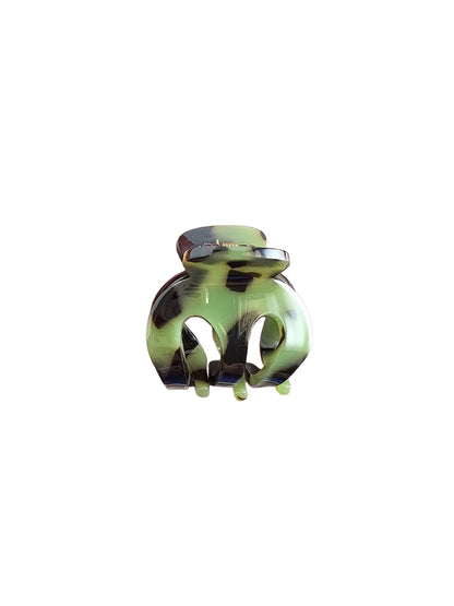 Claire Mini Hair Claw - Olive Tortoise