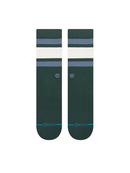 Boyd Stripe Crew Socks - Pine