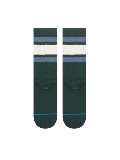 Boyd Stripe Crew Socks - Pine