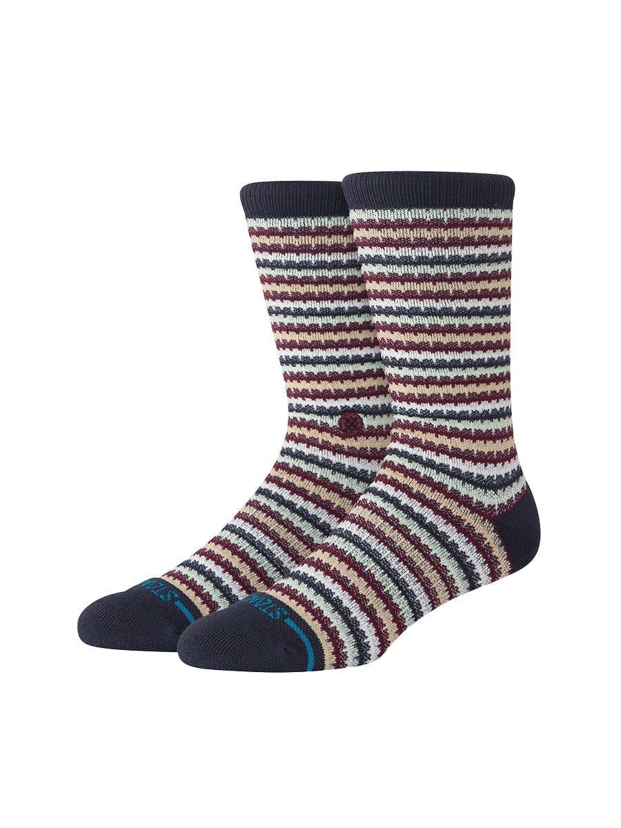 Chiclets Waffle Knit Crew Socks - Navy