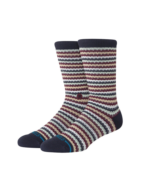 Chiclets Waffle Knit Crew Socks - Navy