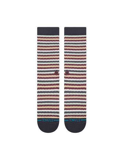 Chiclets Waffle Knit Crew Socks - Navy