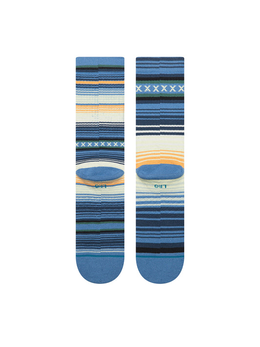 Curren Stripe Crew Socks - Capri Blue