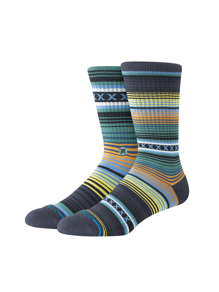 Curren Stripe Crew Socks - Deep Teal