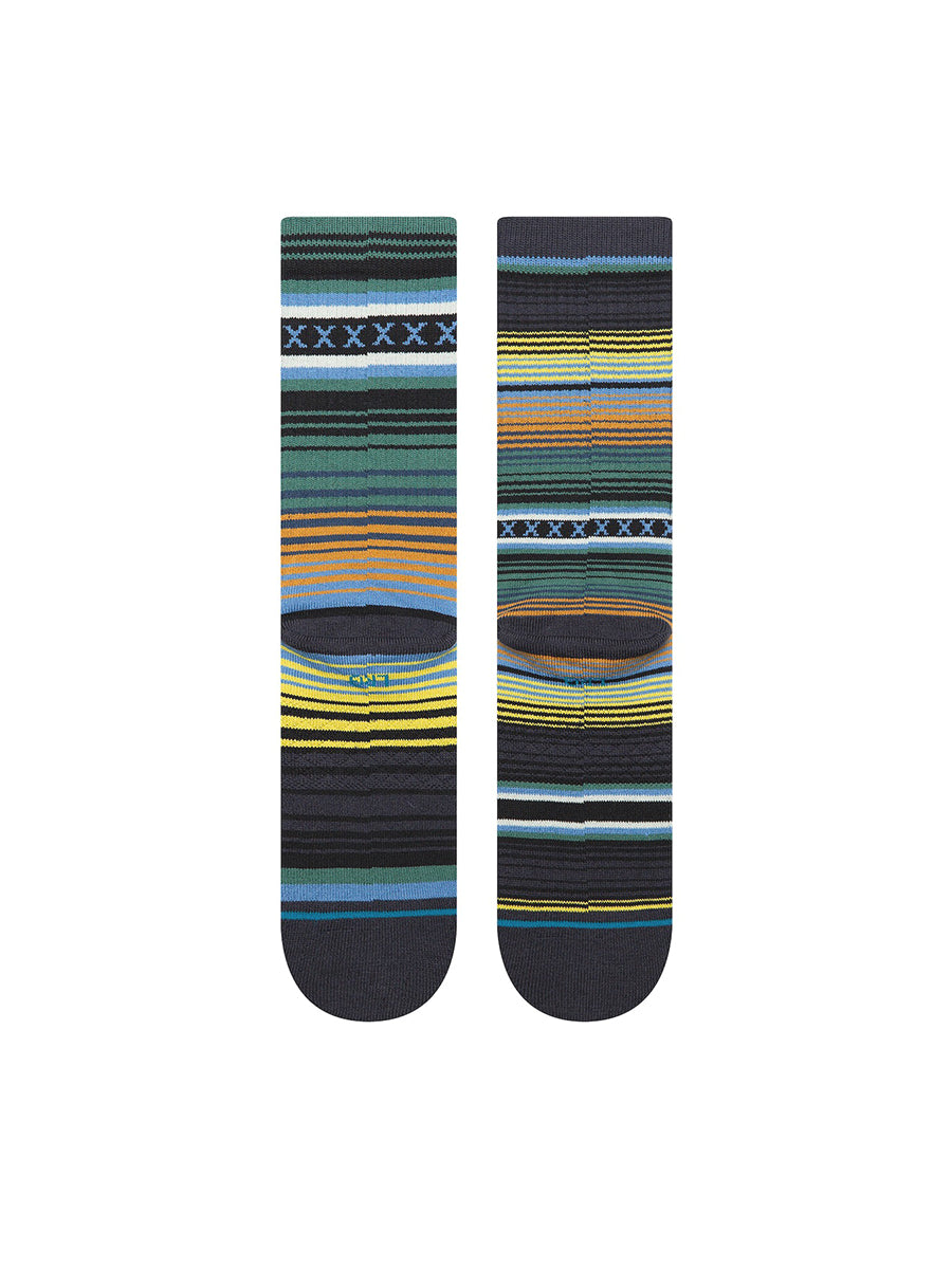 Curren Stripe Crew Socks - Deep Teal