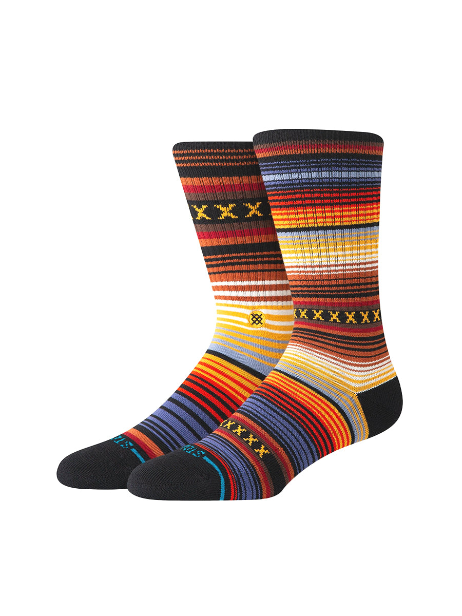 Curren Stripe Crew Socks - Indigo