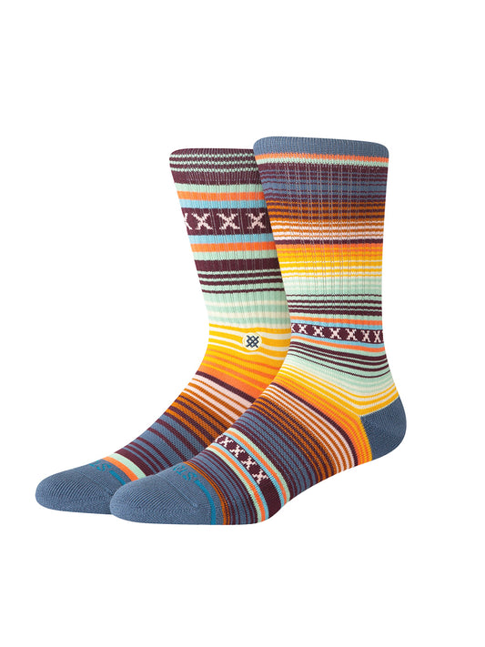 Curren Stripe Crew Socks - Sea Blue
