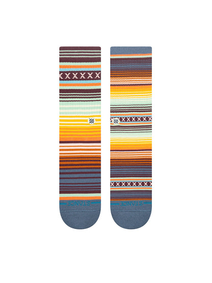Curren Stripe Crew Socks - Sea Blue