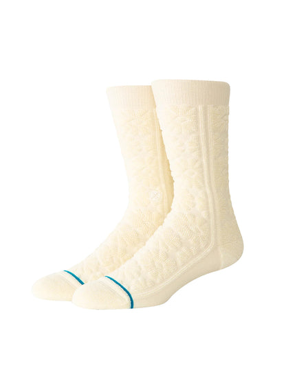 Daisy Terry Crew Socks - Off White