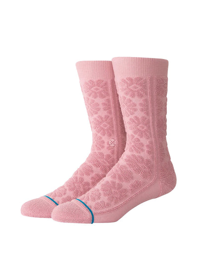 Daisy Terry Crew Socks - Pink