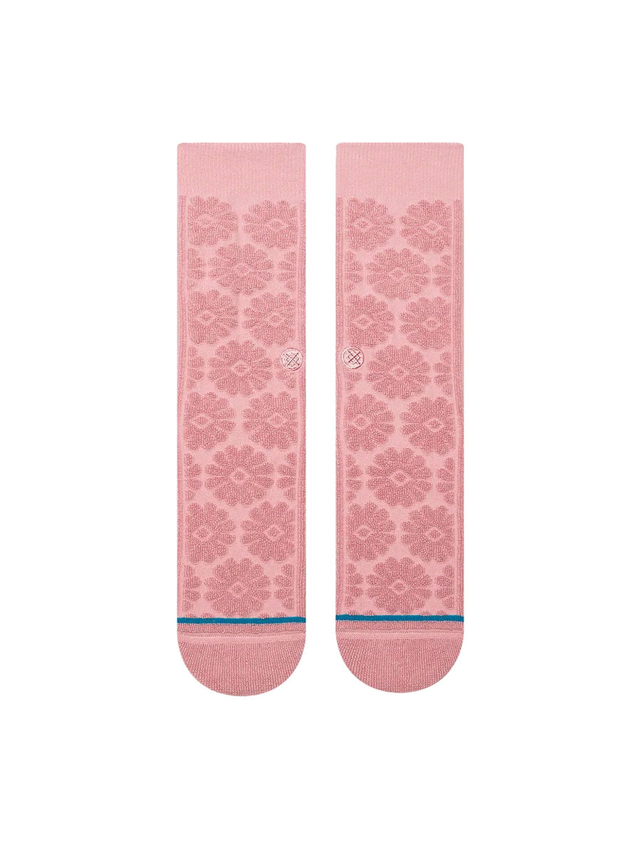 Daisy Terry Crew Socks - Pink