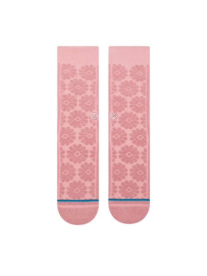 Daisy Terry Crew Socks - Pink