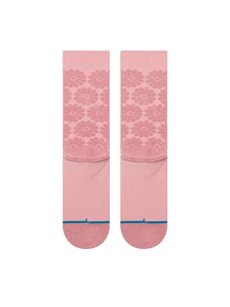 Daisy Terry Crew Socks - Pink