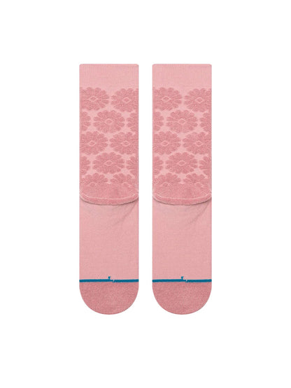 Daisy Terry Crew Socks - Pink