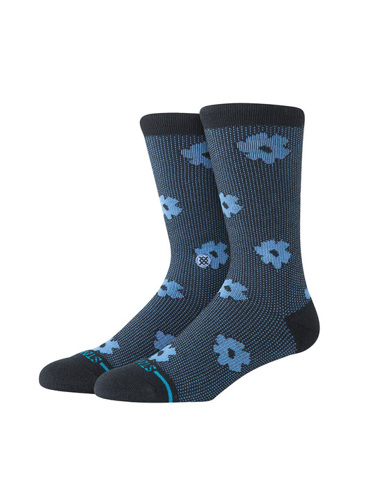 Digital Daisy Crew Socks - Black