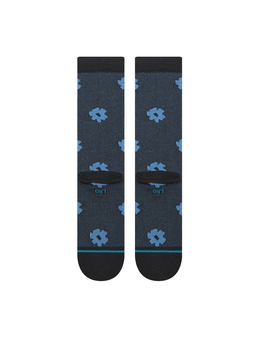 Digital Daisy Crew Socks - Black
