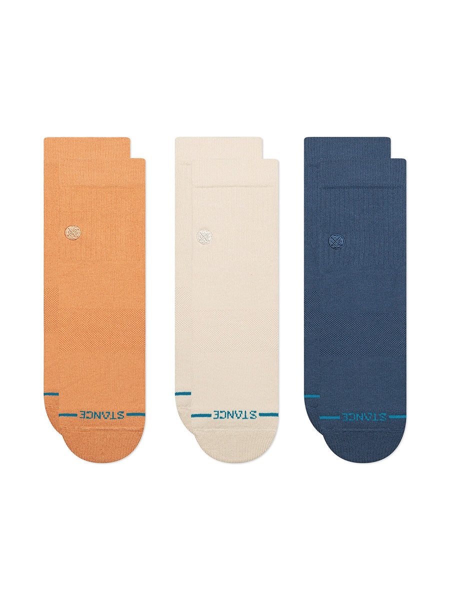 Icon 3-Pack Quarter Socks - Mango