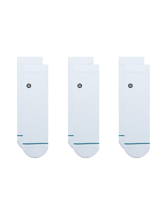 Icon 3-Pack Quarter Socks - White