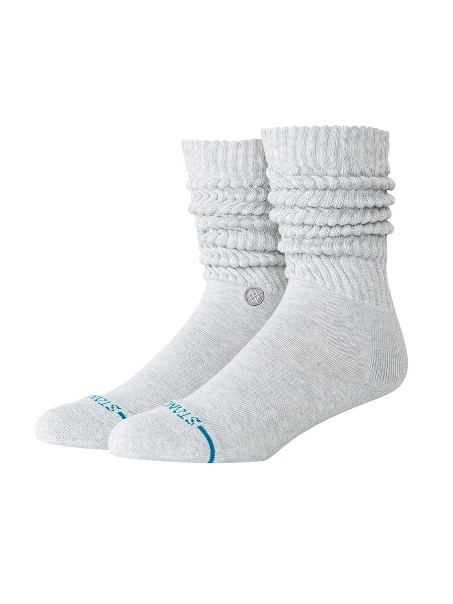 Icon Slouch Crew Socks - Heather Grey