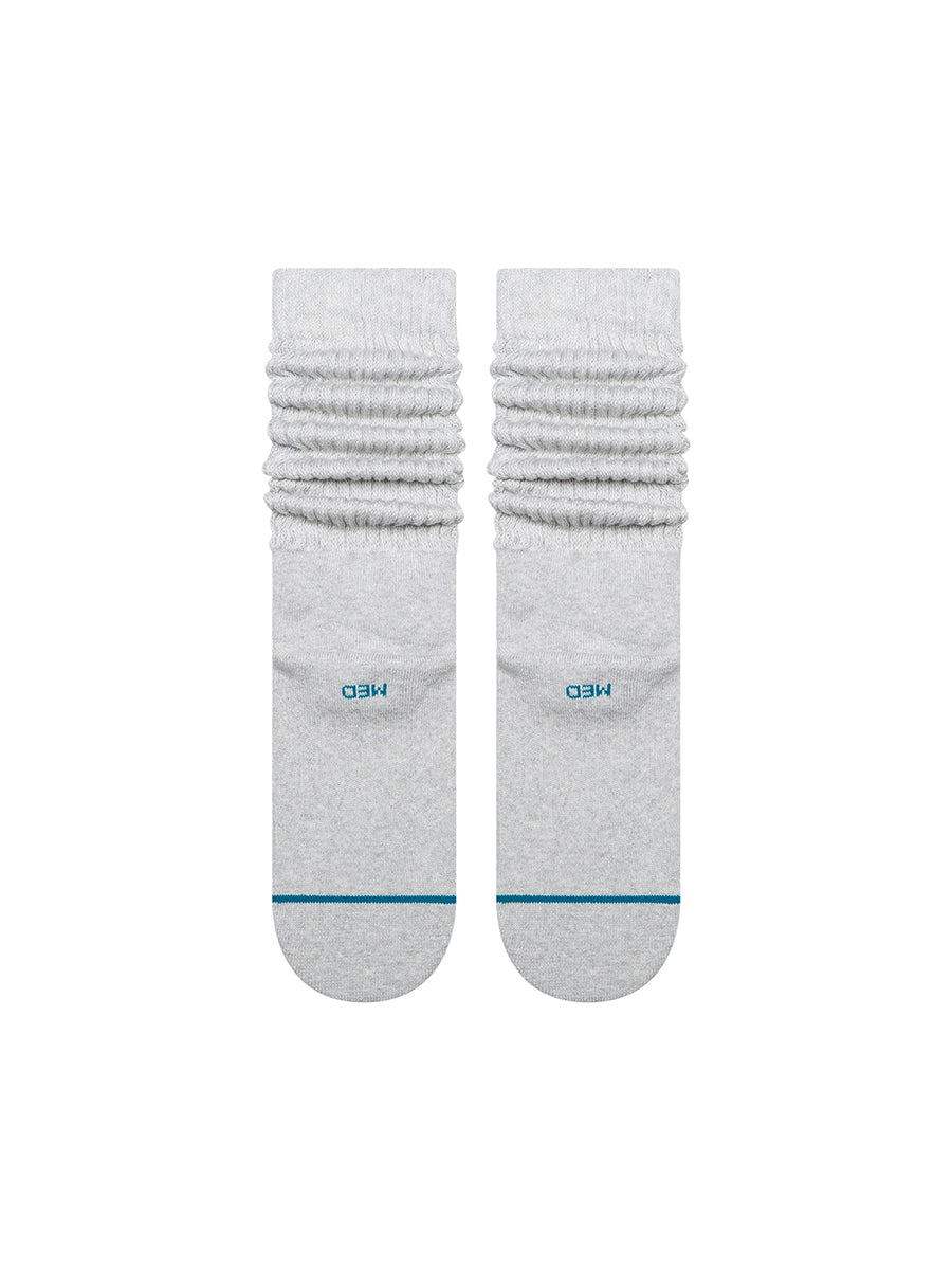 Icon Slouch Crew Socks - Heather Grey