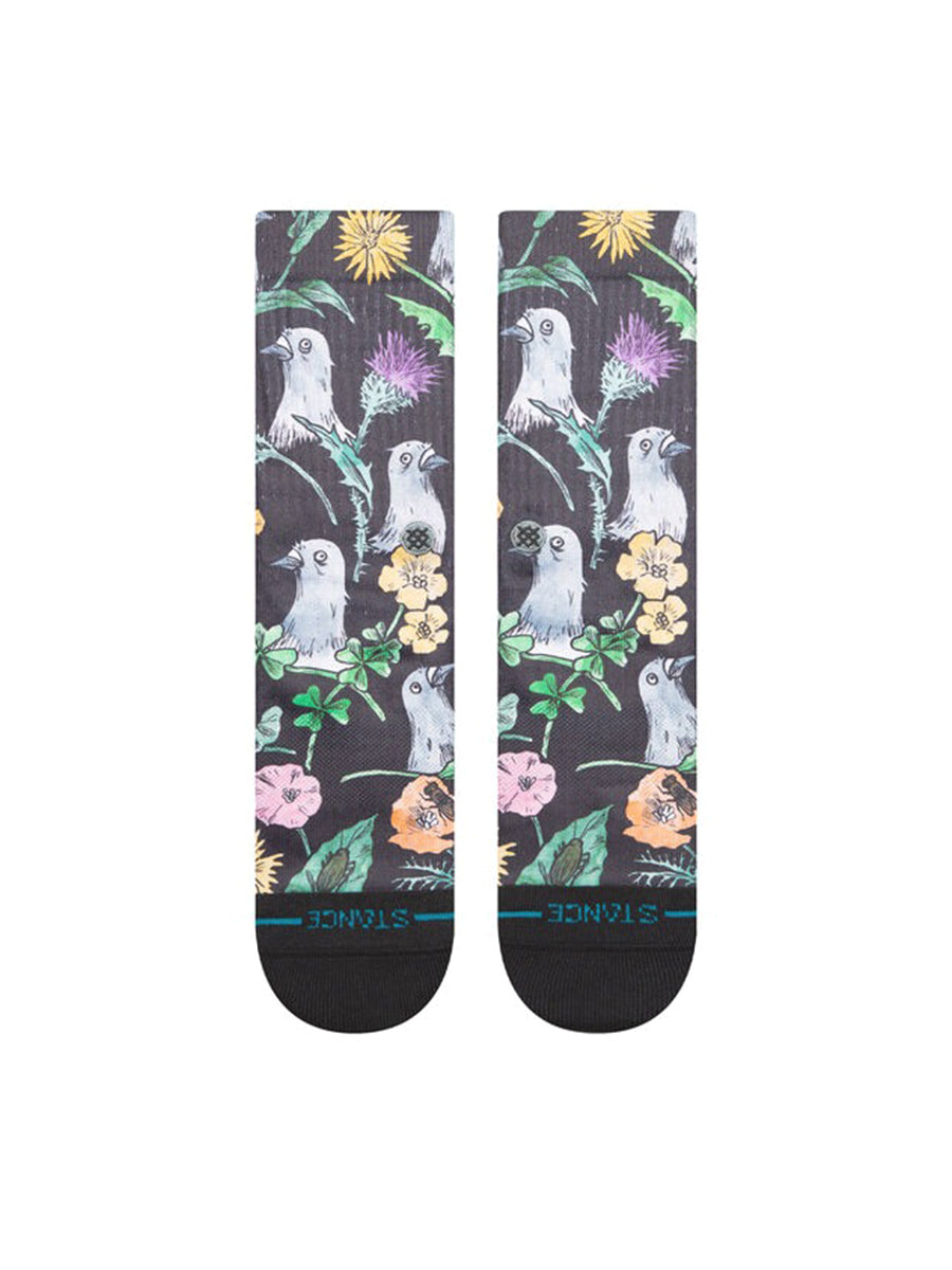 Just Flocked Crew Socks - Black