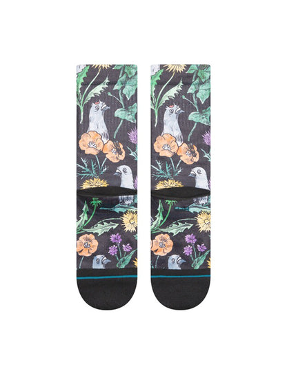 Just Flocked Crew Socks - Black